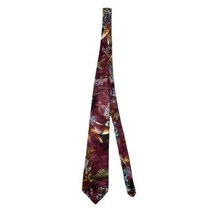 Zylos George Machade Men's Red Floral Classic Silk Necktie